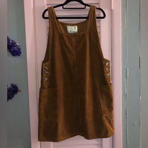 Brown Pinafore Dress